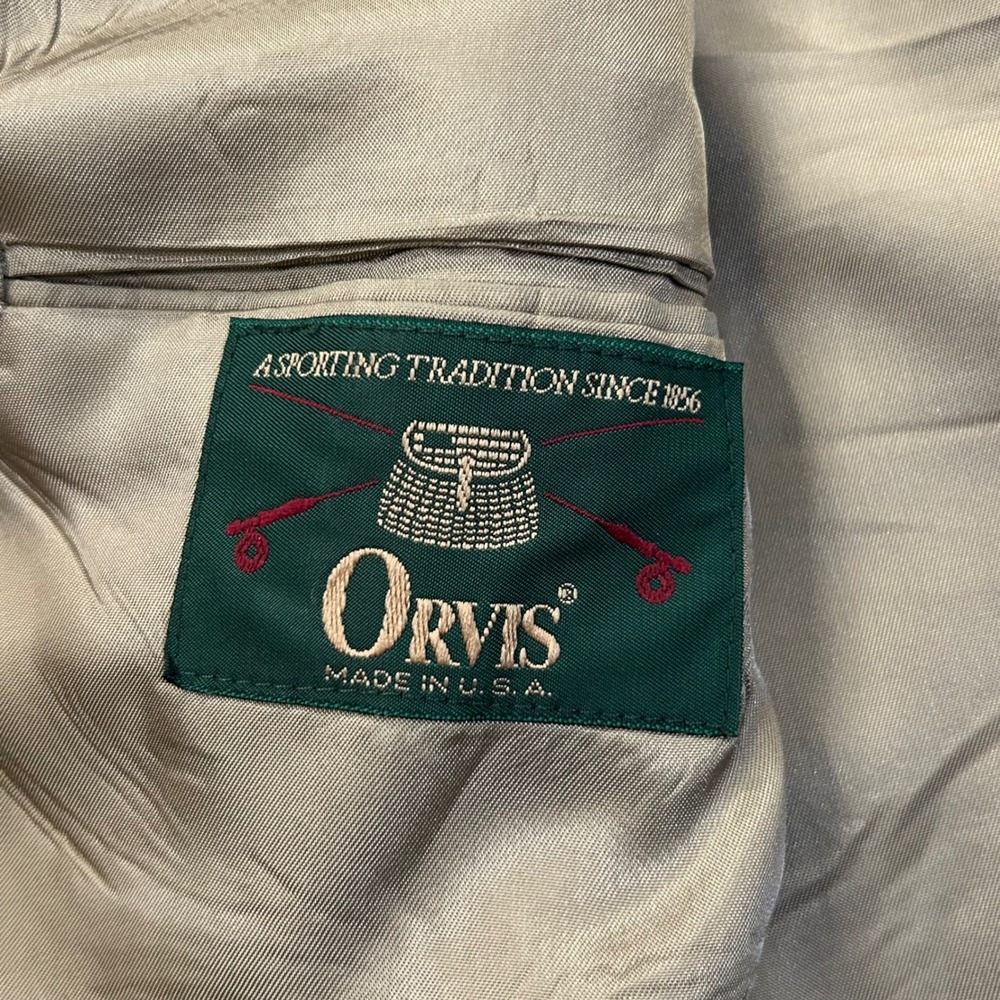Orvis Corduroy Sport Coat Vintage Leather Button Elbow Patch Mens XL Brown Tan - Picture 3 of 10